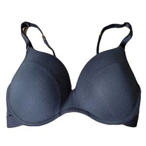 36D Lively Bra Women's Black Rayon Spandex Molded Cups Wireless Everyday